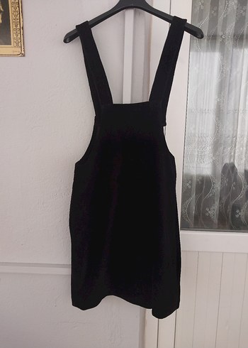 Siyah Kemer Detaylı Kısa Askılı Elbise - Görsel 2