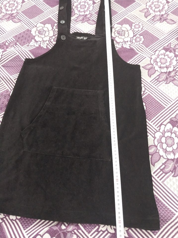 Siyah Kemer Detaylı Kısa Askılı Elbise - Görsel 5