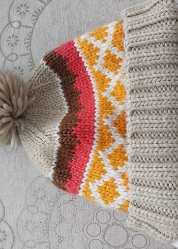 Renkli Bohem Kadın Örgü Bere - Görsel 4