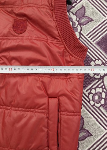 Kırmızı Fermuarlı  unisex Şişme Yelek - Görsel 4