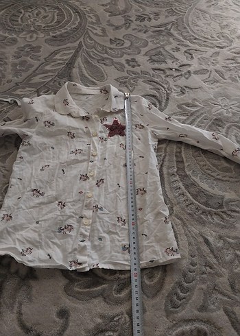 uzun kollu pul işlemeli gömlek - Görsel 6