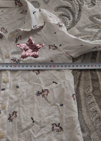 uzun kollu pul işlemeli gömlek - Görsel 5