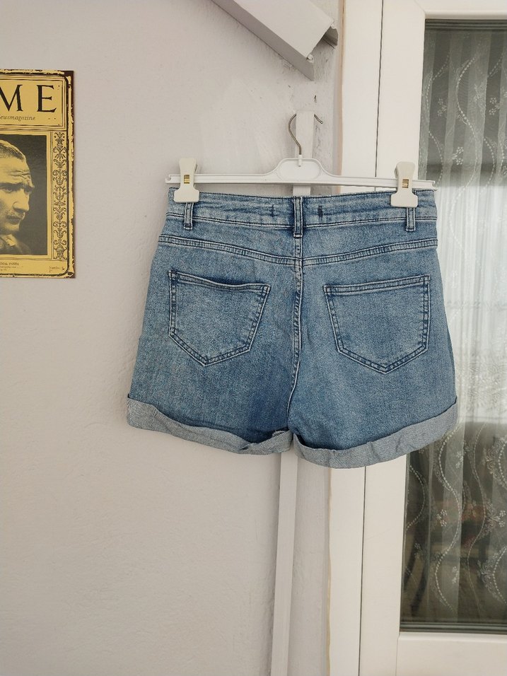 Nakışlı Bohem Kadın Mini Kot Şort - Görsel 2