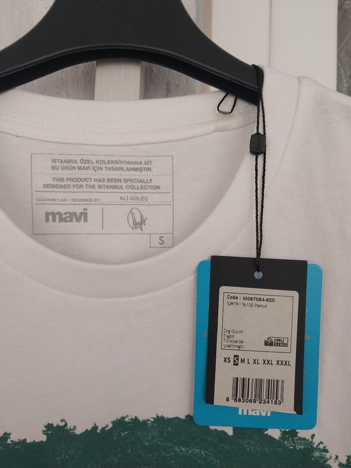 Beyaz Baskılı  etiketli Erkek Tişört - Görsel 2