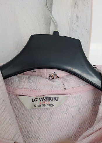 Kızlar için Kapüşonlu Fermuarlı Pembe Yelek - Görsel 3