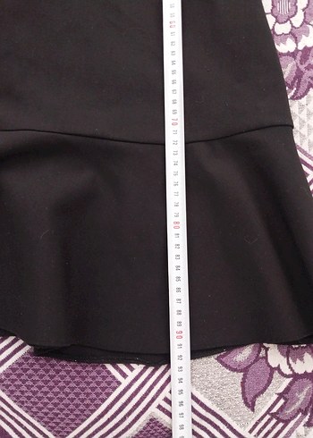 Siyah Midi Kısa Kollu Minimalist Elbise - Görsel 6