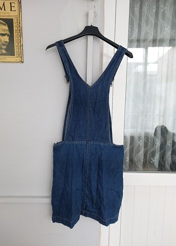 Kadın Lacivert Denim Kısa Salopet - Görsel 2