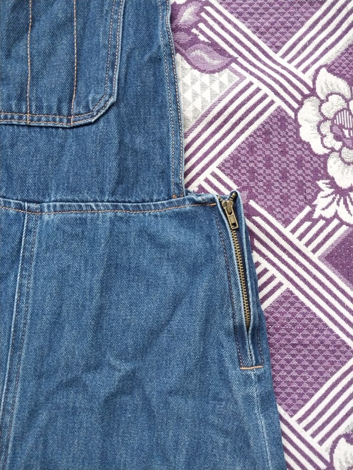 Kadın Lacivert Denim Kısa Salopet - Görsel 4