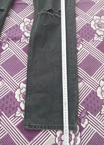 Gri Siyah Kesik Detaylı Salaş Kot Pantolon - Görsel 6