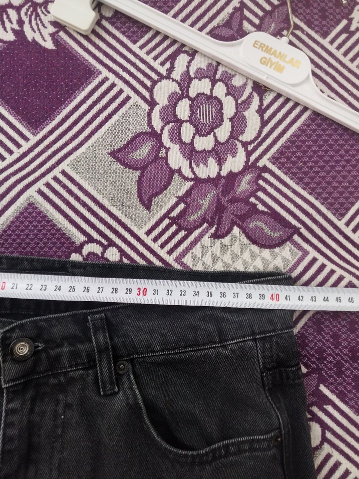 Gri Siyah Kesik Detaylı Salaş Kot Pantolon - Görsel 5