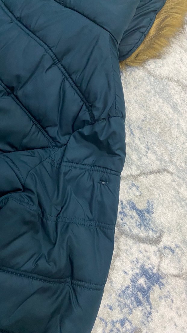 Kürklü Kapüşonlu Lacivert Kadın Kış Montu - Görsel 4