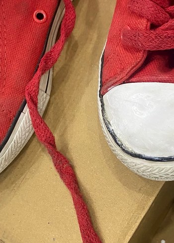 Kırmızı Bağcıklı Kadın Converse - Görsel 3