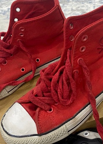 Kırmızı Bağcıklı Kadın Converse - Görsel 2