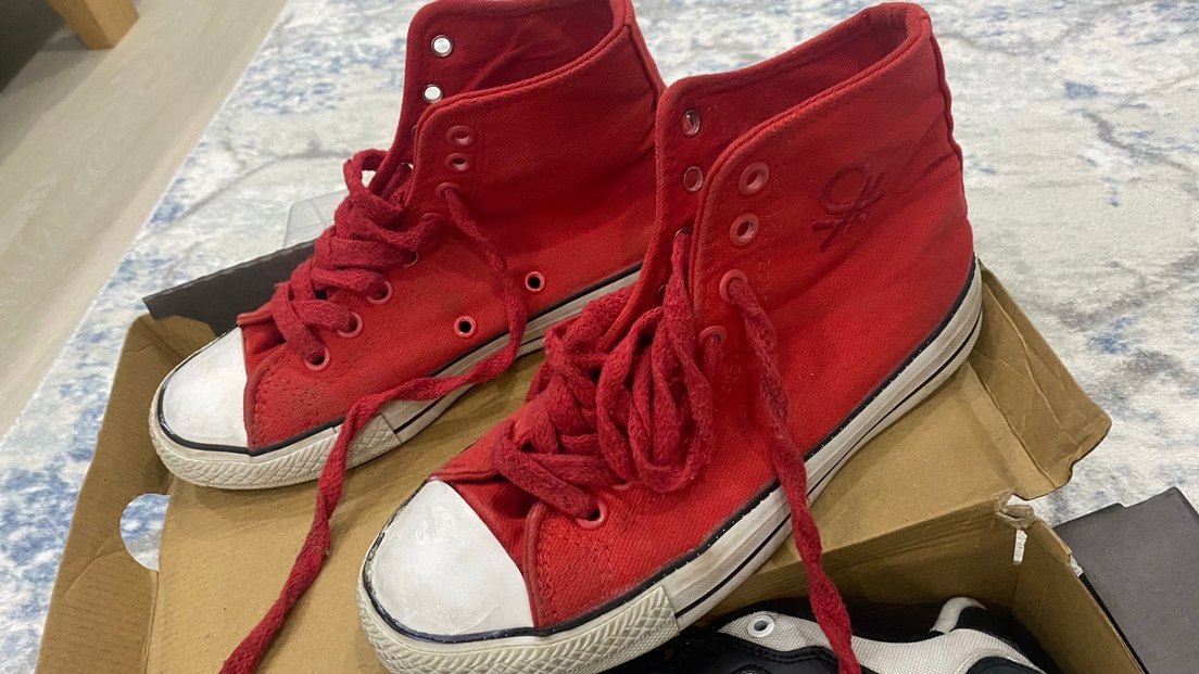 Kırmızı Bağcıklı Kadın Converse - Görsel 2