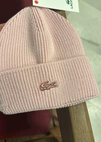 Beden pembe Renk Pembe Örgü Lacoste Kadın Bere