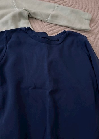 Çocuk İçlik, Uzun Kollu, Mavi Tonlarında - Görsel 2