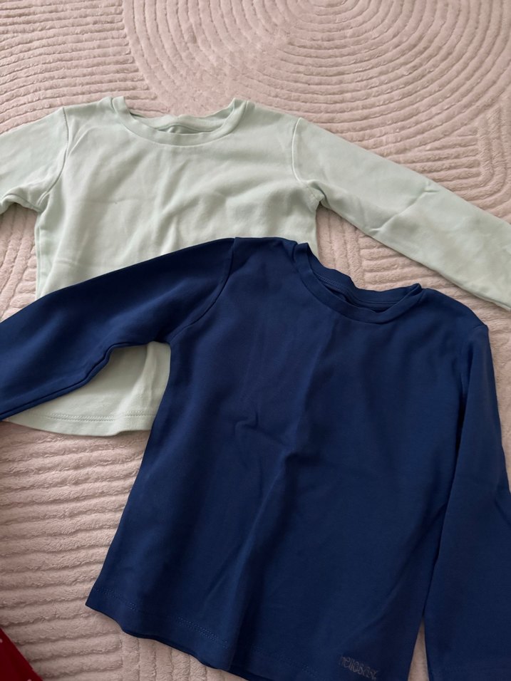 Çocuk İçlik, Uzun Kollu, Mavi Tonlarında - Görsel 3