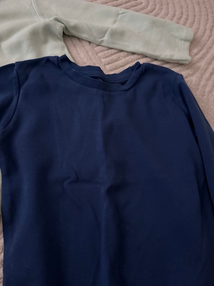 Çocuk İçlik, Uzun Kollu, Mavi Tonlarında - Görsel 2