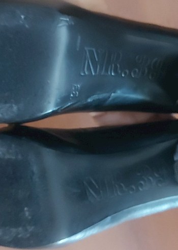 Vintage tarz siyah  pirinç zımbalı  stiletto - Görsel 7