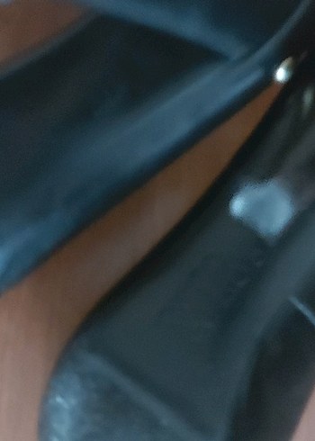 Vintage tarz siyah  pirinç zımbalı  stiletto - Görsel 5