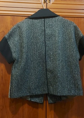 Kadın Gri Kısa Düğmeli Ceket - Görsel 2