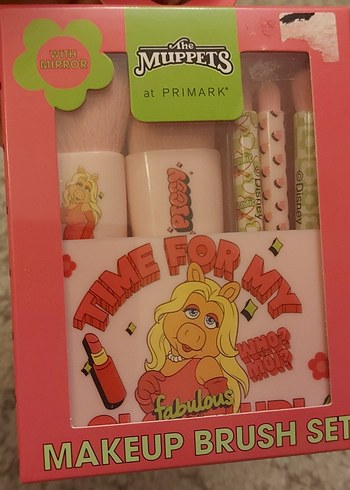 Primark Pembe Muppets Paddle Saç Fırçası ve Makyaj Fırçası Seti
