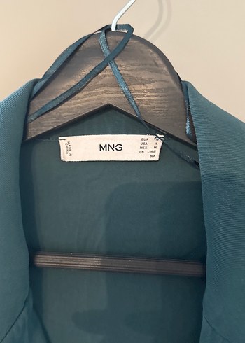 Mango Uzun Kuşaklı Kadın Yeşil elbise