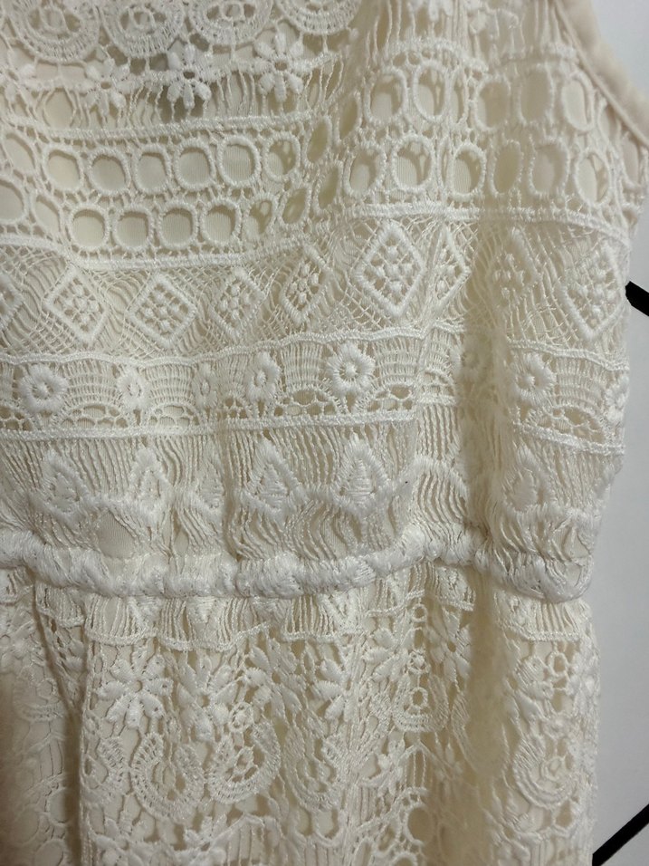 Beyaz Nakışlı Straplez Hamile Geceliği - Görsel 5