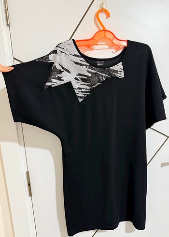 Siyah Kısa Kollu Hamile Tunik - Görsel 2