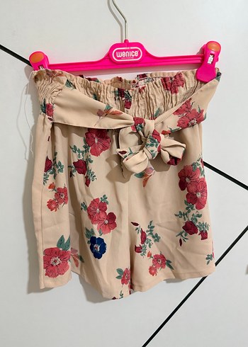 Volanlı, Çiçek Desenli Hamile Şortu - Görsel 4