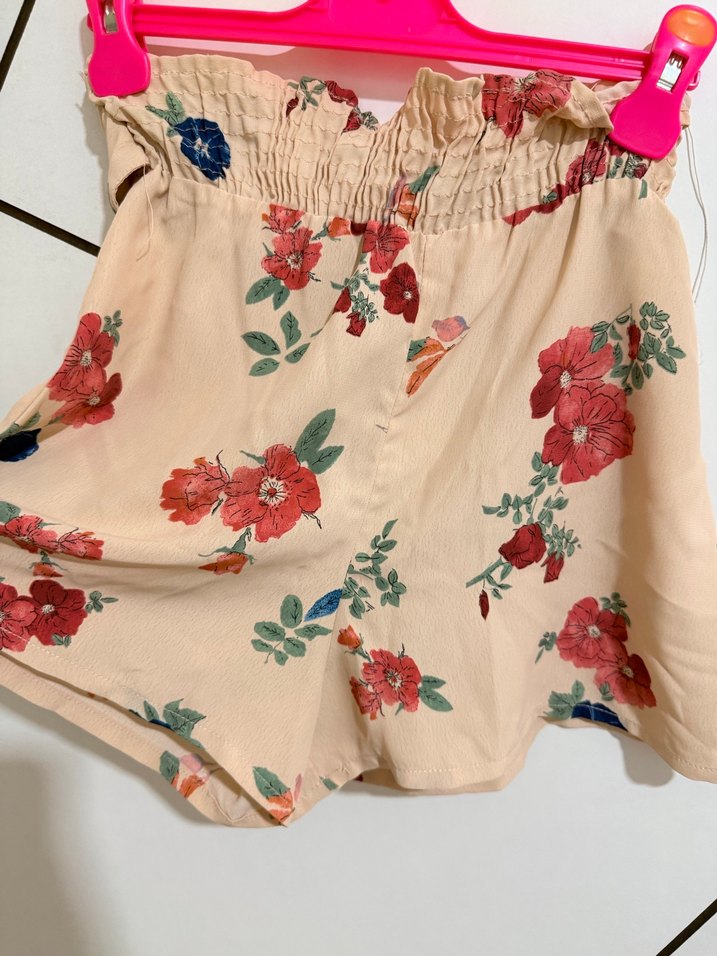 Volanlı, Çiçek Desenli Hamile Şortu - Görsel 2