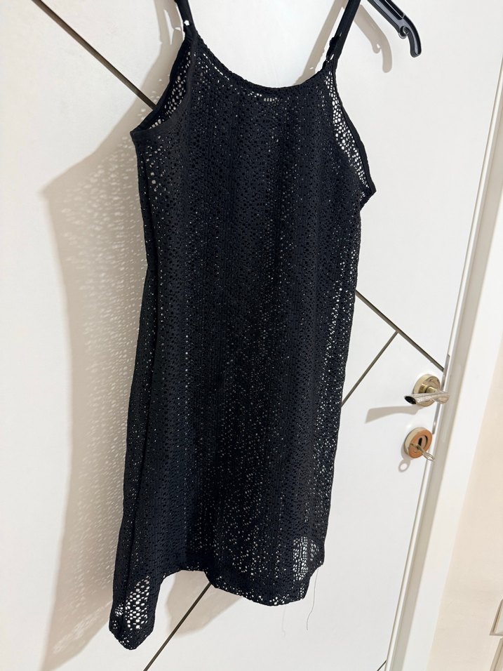 Siyah Örgü Mini Elbise - Görsel 2