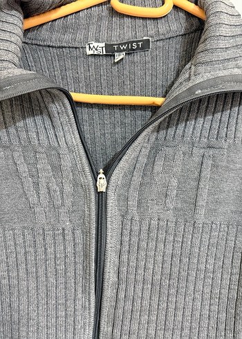 Gri Fermuarlı Boğazlı Hamile Kazak - Görsel 2