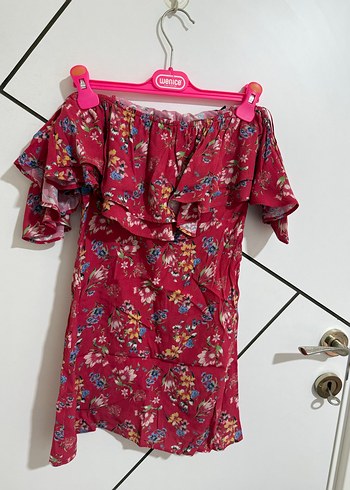 Çiçek Desenli Volanlı elbise - Görsel 2