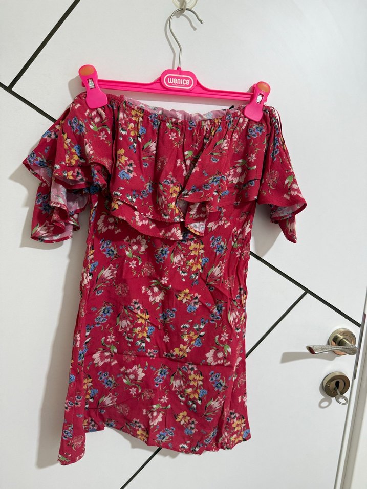 Çiçek Desenli Volanlı elbise - Görsel 2