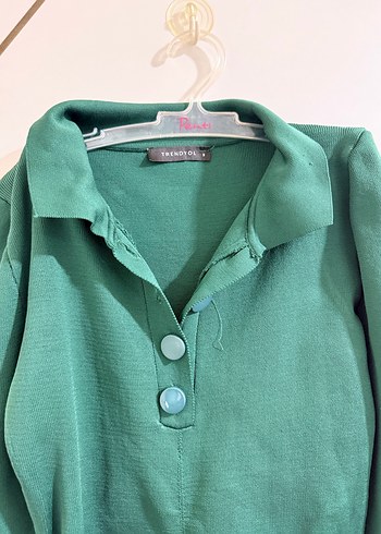 Düğmeli Yeşil Kadın Uzun Kollu Tulum - Görsel 2