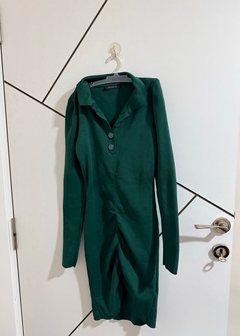 Düğmeli Yeşil Kadın Uzun Kollu Tulum - Görsel 3