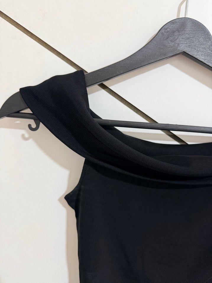 Siyah Drapeli Kadın Mayo - Görsel 3