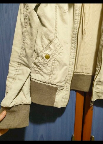 Düğmeli Bej Kadın Ceket - Görsel 2