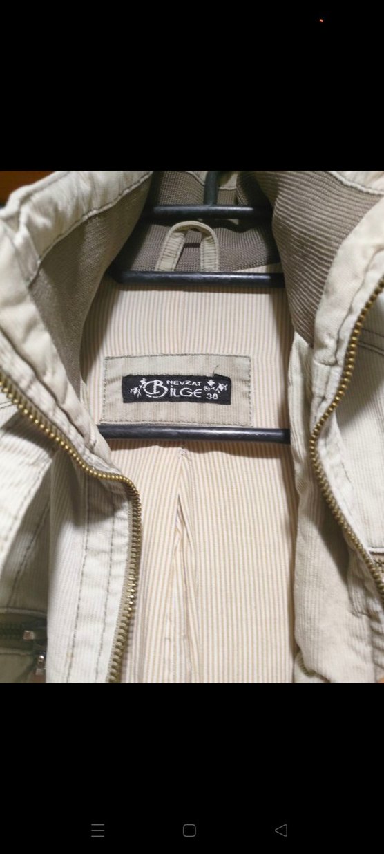 Düğmeli Bej Kadın Ceket - Görsel 5