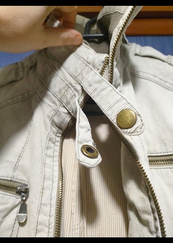 Düğmeli Bej Kadın Ceket - Görsel 5