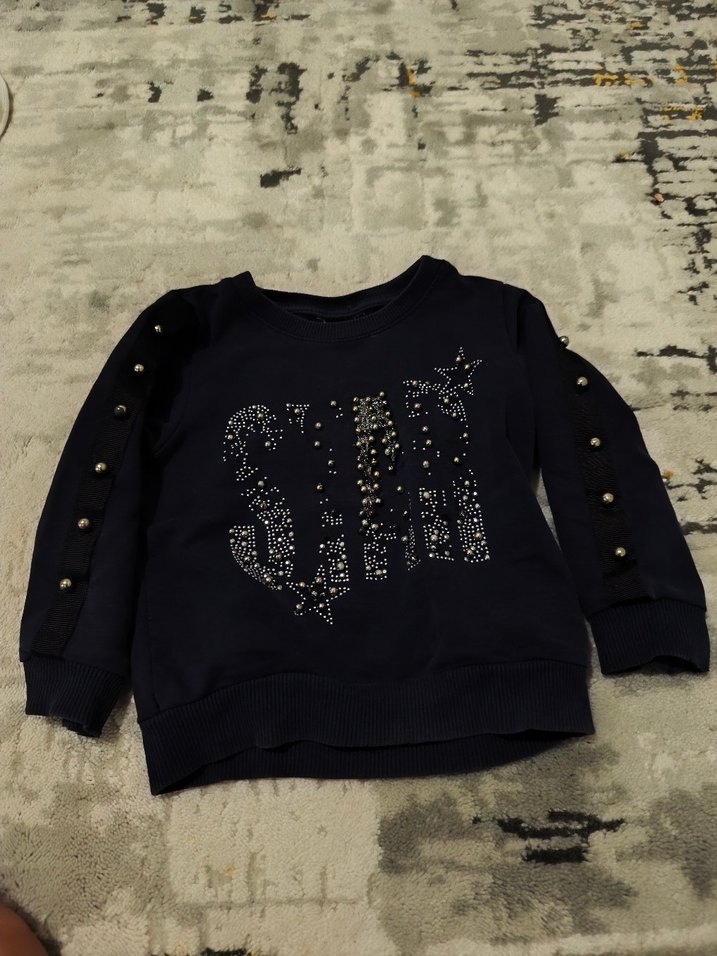 Kız Çocuk Pembe Nakışlı Kapüşonlu Yelek - Görsel 2