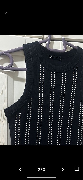 Zara Taşlı Fitilli Bluz