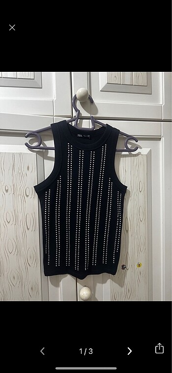 Zara Zara Taşlı Fitilli Bluz