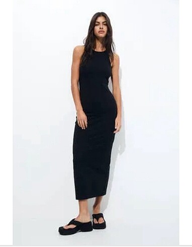 Pull and Bear Siyah Basic Elbise