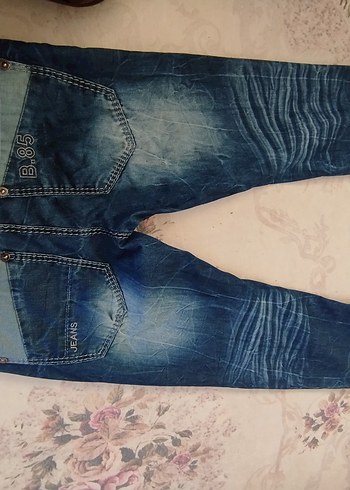 31 Beden mavi Renk Kadın Parlak Mavi Bol Kesim Denim Jean