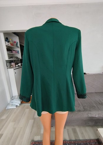 diğer Beden yeşil Renk Düğmeli Kısa Yeşil Kadın Blazer Ceket