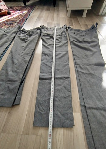 38 Beden Gri Erkek Ofis Pantolonu, Kemerli, Regular Fit