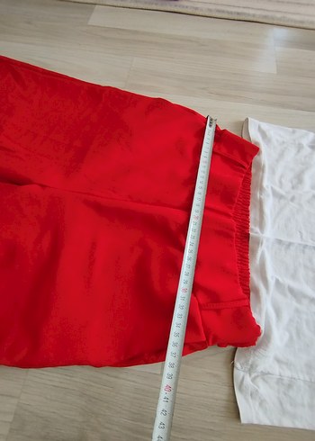 Kırmızı Kadın Rahat Kesim Pantolonu penyesi - Görsel 5