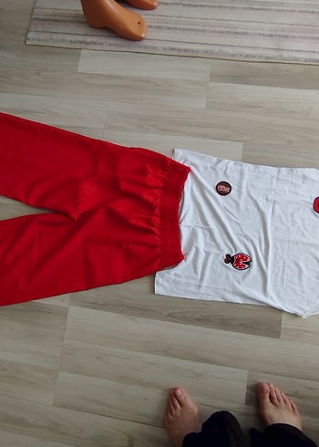 Kırmızı Kadın Rahat Kesim Pantolonu penyesi - Görsel 10